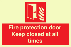 Fire protection door Keep closed at all times